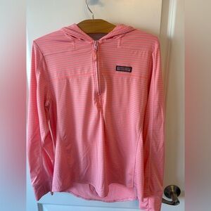 Vineyard Vines Coral and White Striped Top